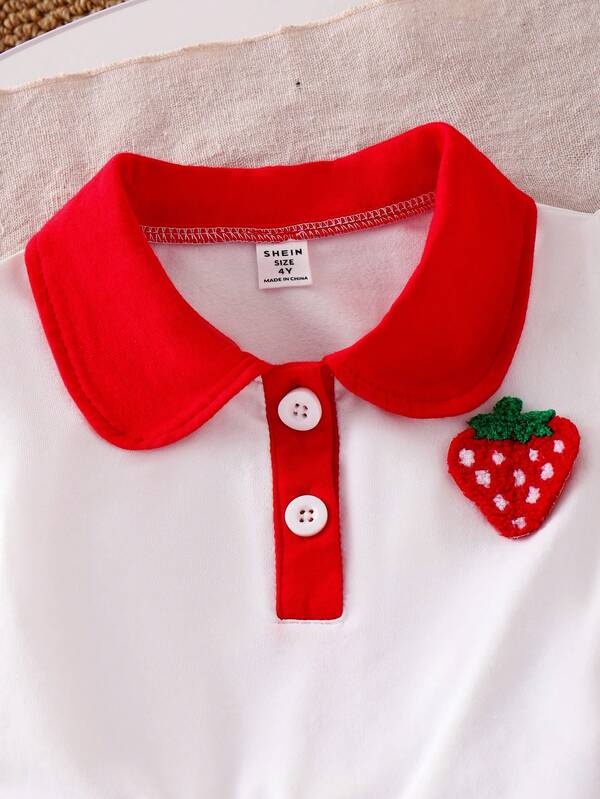 Conjunto de 2 piezas para niñas pequeñas, camisa y falda