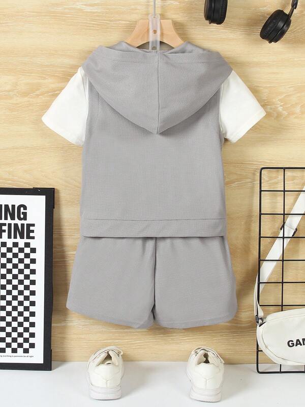 Conjunto de 2 piezas para niños pequeños, chaqueta y shorts