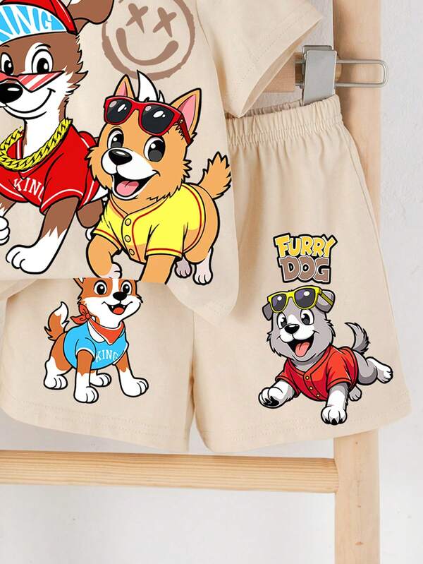 Conjunto de 2 piezas para bebé y niños pequeños, camisa y shorts