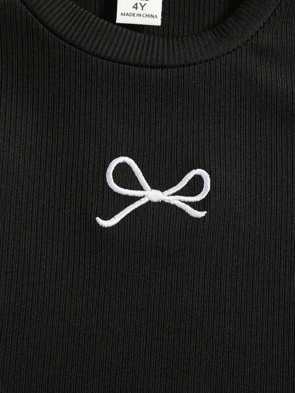 Conjunto de 2 piezas para niñas pequeñas, blusa y falda