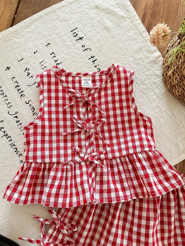 Conjunto de 2 piezas para bebé y niñas pequeñas, top y short