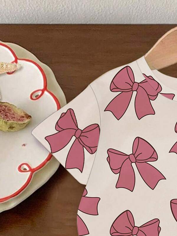 Conjunto de 2 piezas para bebé y niñas pequeñas, blusa y pantalón acampanado