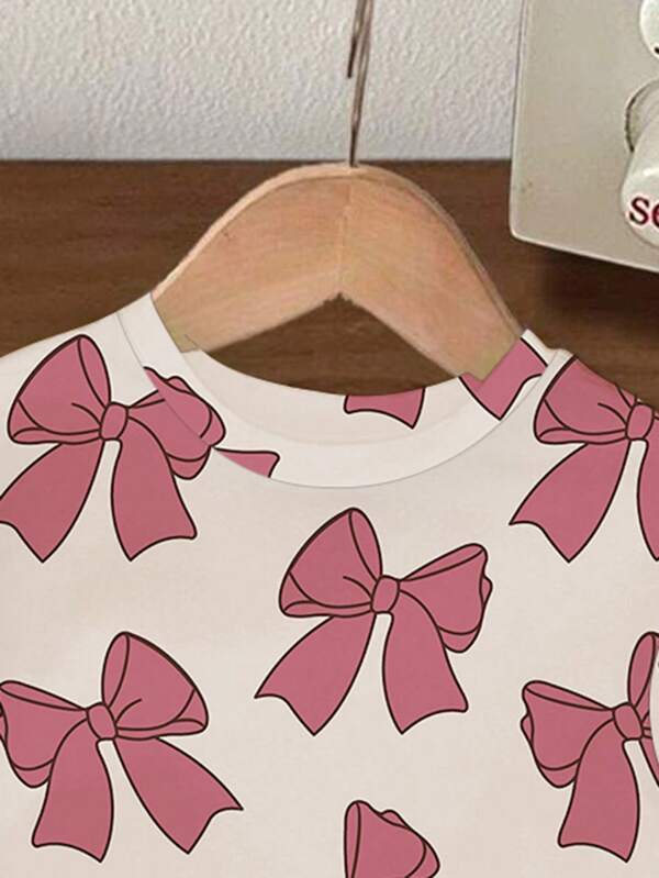 Conjunto de 2 piezas para bebé y niñas pequeñas, blusa y pantalón acampanado