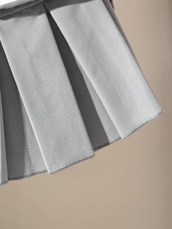 Conjunto de 2 piezas para bebé y niñas pequeñas, camisa y falda plisada