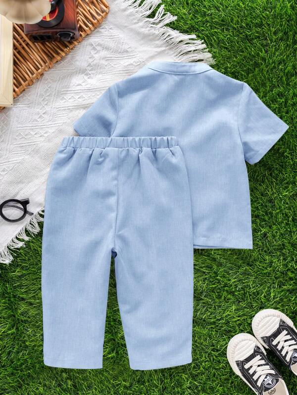 Conjunto de 2 piezas para bebé y niños pequeños, camisa y pantalón