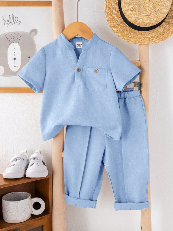 Conjunto de 2 piezas para bebé y niños pequeños, camisa y pantalón