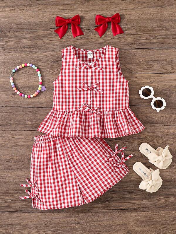 Conjunto de 2 piezas para bebé y niñas pequeñas, top y short
