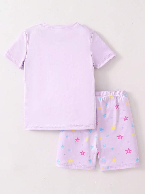 Conjunto de 2 piezas para niñas pequeñas, franela y short