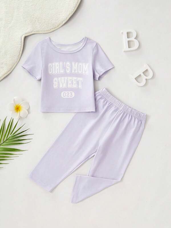 Conjunto de 2 piezas para niñas pequeñas, franela y pantalones