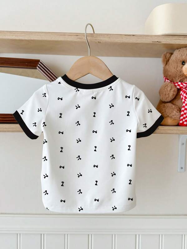 Blusa de lazo para bebé y niñas pequeñas
