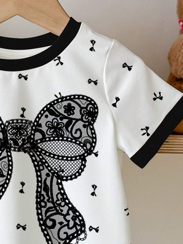 Blusa de lazo para bebé y niñas pequeñas