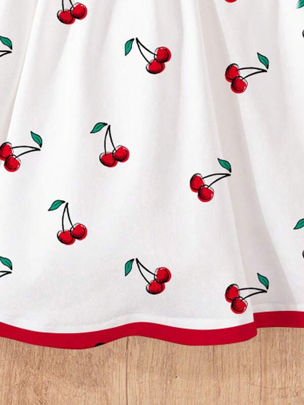 Vestido para bebé y niñas pequeñas con estampado cerezas