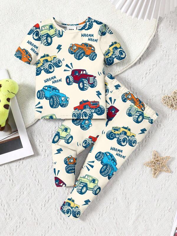 Conjunto de 2 piezas para bebé y niños pequeños, franela y mono