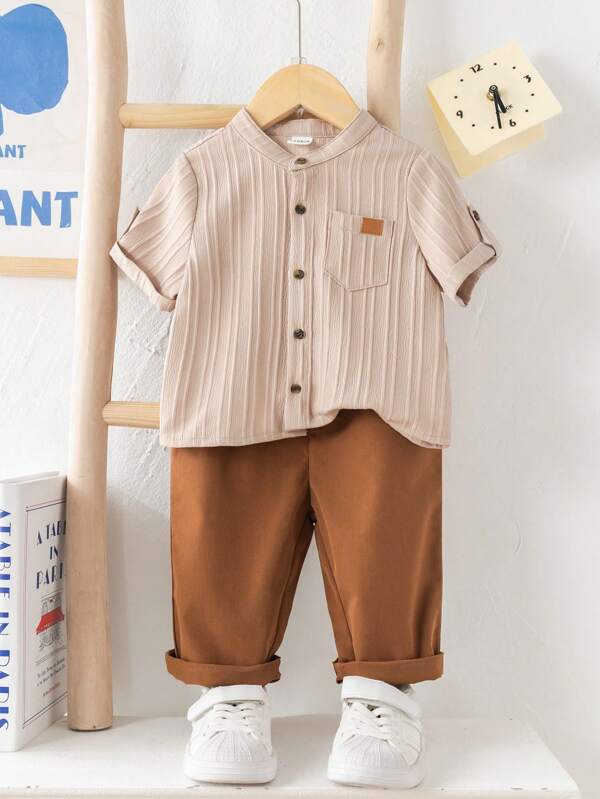 Conjunto de 2 piezas para bebé y niños pequeños, camisa y pantalón