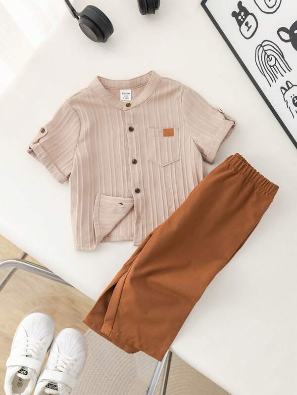 Conjunto de 2 piezas para bebé y niños pequeños, camisa y pantalón