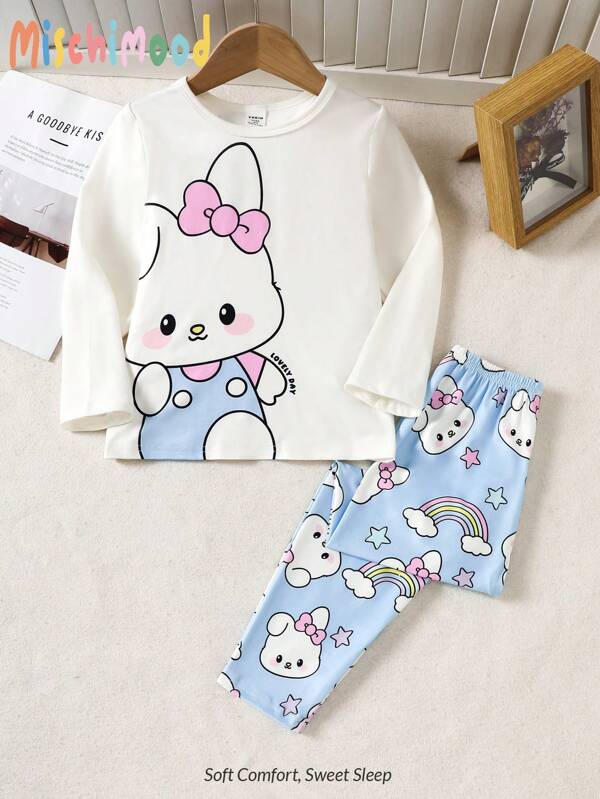 Conjunto de 2 piezas para niñas pequeñas, franela y mono
