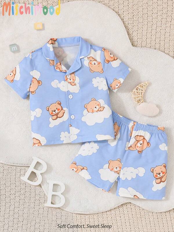 Conjunto de 2 piezas para bebé y niños pequeños, camisa y shorts