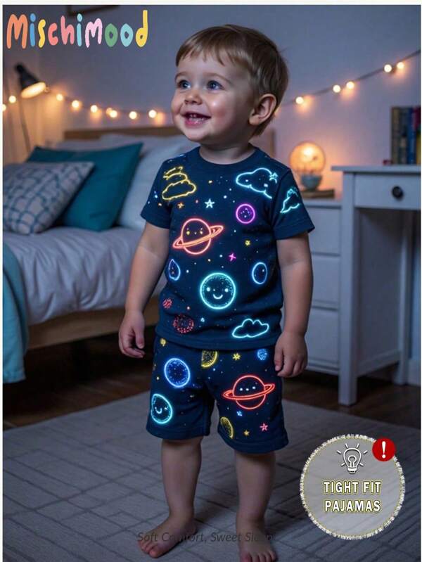 Conjunto de 2 piezas para bebé y niños pequeños, franela y shorts
