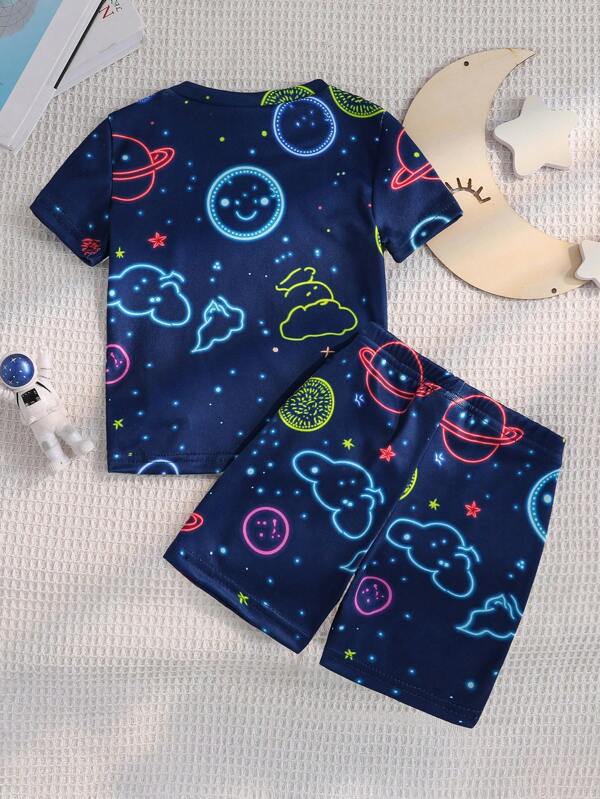 Conjunto de 2 piezas para bebé y niños pequeños, franela y shorts