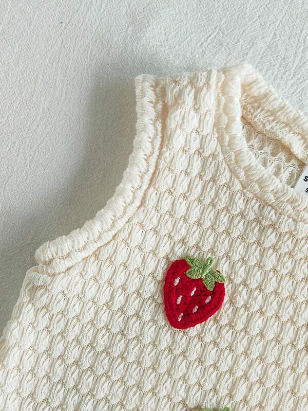 Conjunto para bebé niña, blusa sin manga y short corto