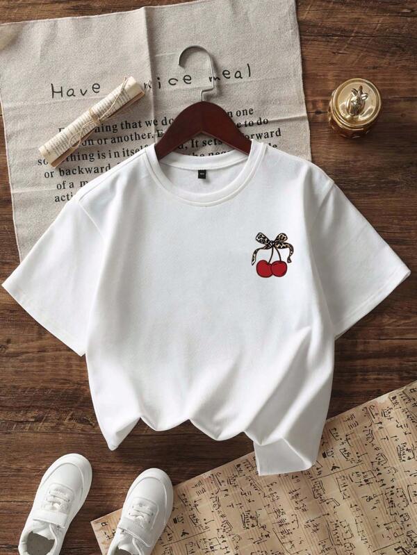 Camisa de cereza para niñas pequeñas