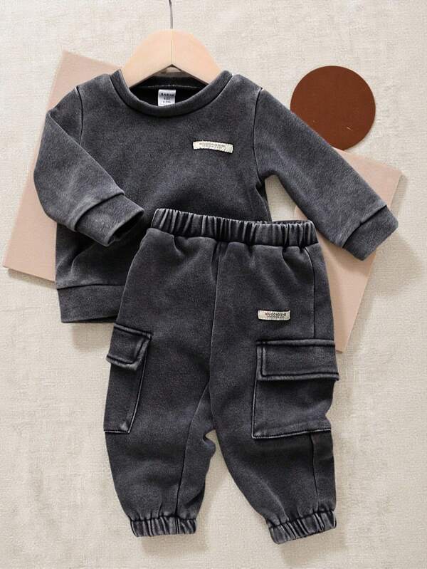 Conjunto de 2 piezas para bebé y niños pequeños, sweater y joggers