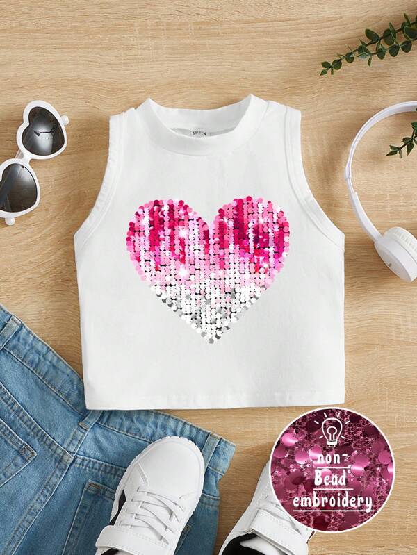 Blusa de corazón para niñas pequeñas