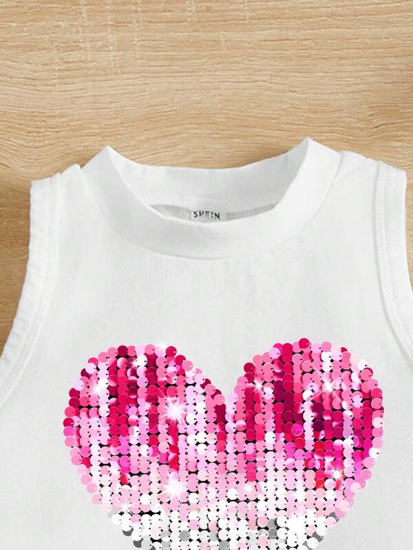 Blusa de corazón para niñas pequeñas