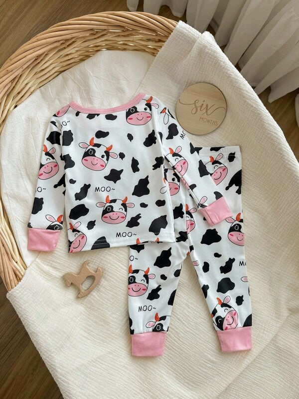 Conjunto pijama de 2 piezas para bebé y niñas pequeñas, sweater y mono