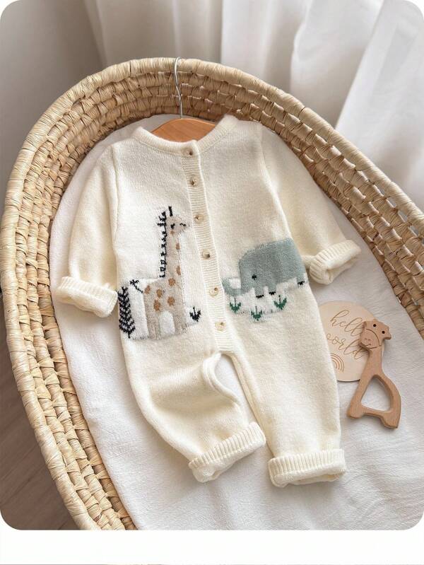 Mameluco de jirafa y elefante para bebé y niño pequeño