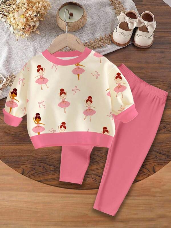Conjunto de 2 piezas para bebé y niñas pequeñas, sweater y leggins