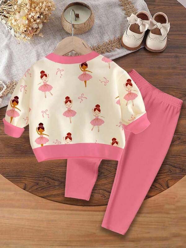 Conjunto de 2 piezas para bebé y niñas pequeñas, sweater y leggins