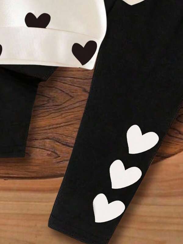 Conjunto de 2 piezas para niñas pequeñas, sweater y joggers