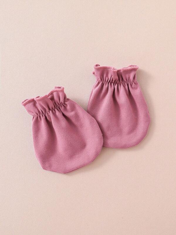 Set de 4 piezas para bebé niña, mameluco, gorro, lazo y manoplas
