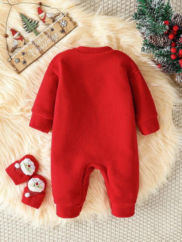 Pijama mameluco navideña unisex con calcetines