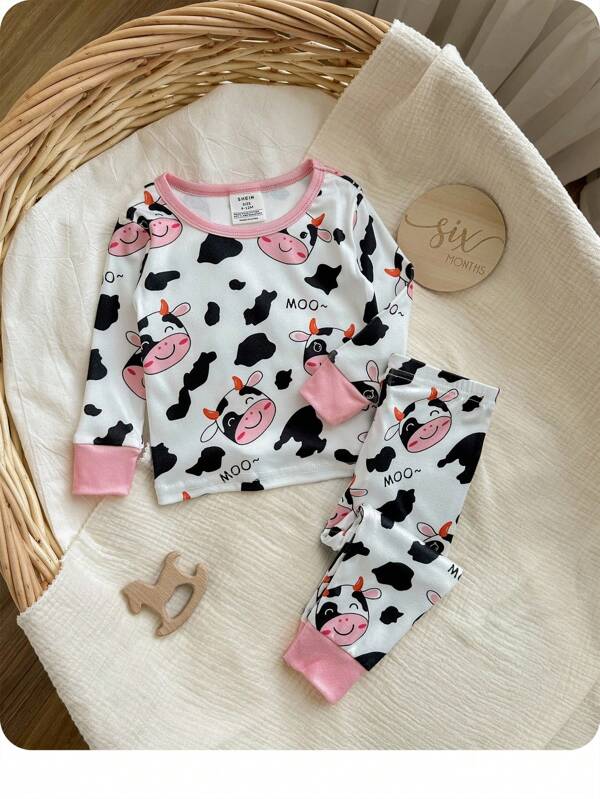 Conjunto pijama de 2 piezas para bebé y niñas pequeñas, sweater y mono