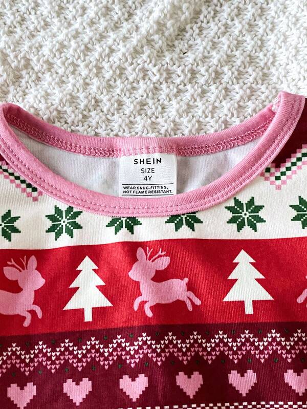 Pijama navideñas para niña, 2 piezas