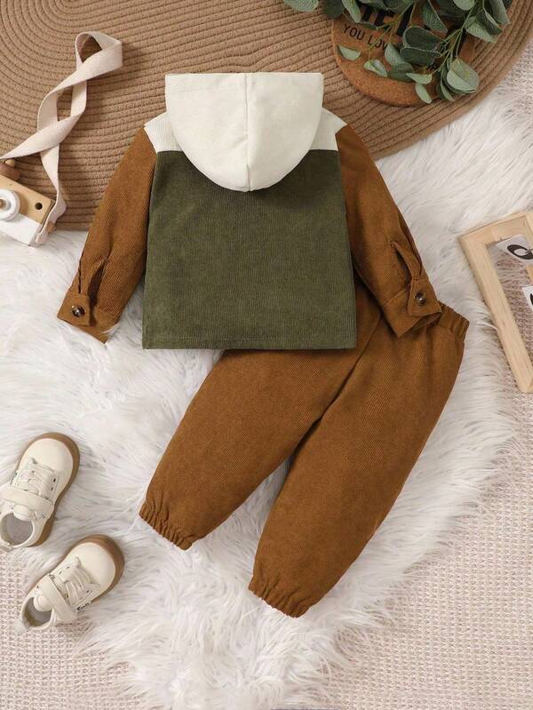 Conjunto de 2 piezas para bebé y niños pequeños, chaqueta y pantalón