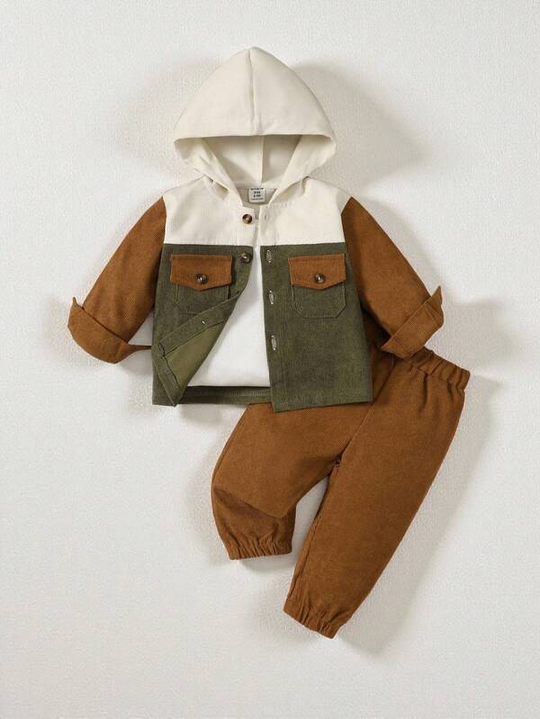 Conjunto de 2 piezas para bebé y niños pequeños, chaqueta y pantalón