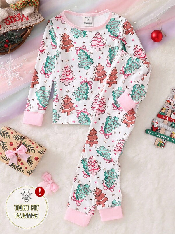 Pijama navideña para niña, 2 piezas