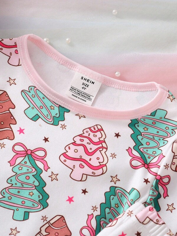 Pijama navideña para niña, 2 piezas