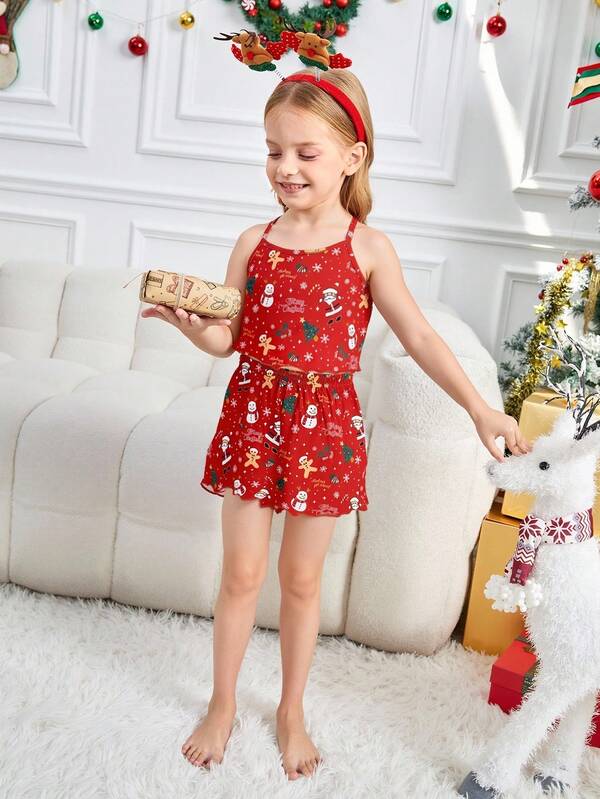 Pijama navideña para niña, 2 piezas