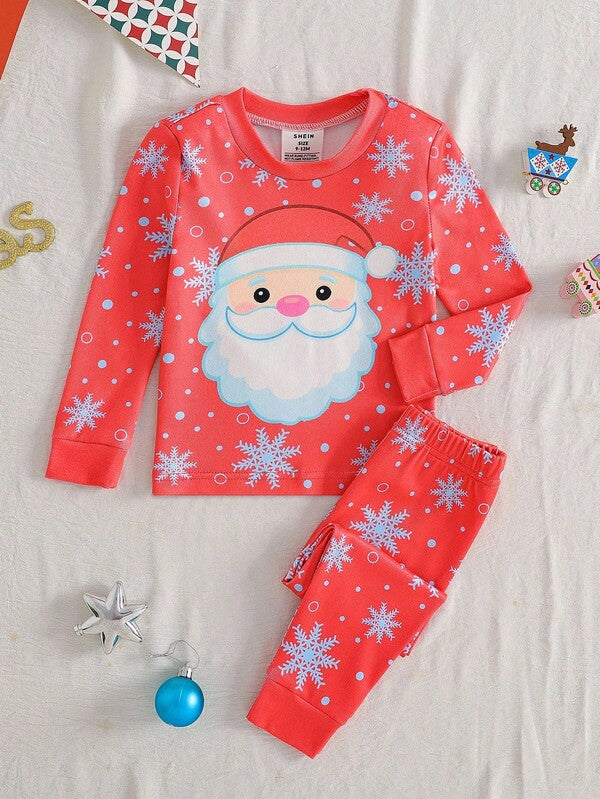 Pijama navideña brilla en la oscuridad, 2 piezas