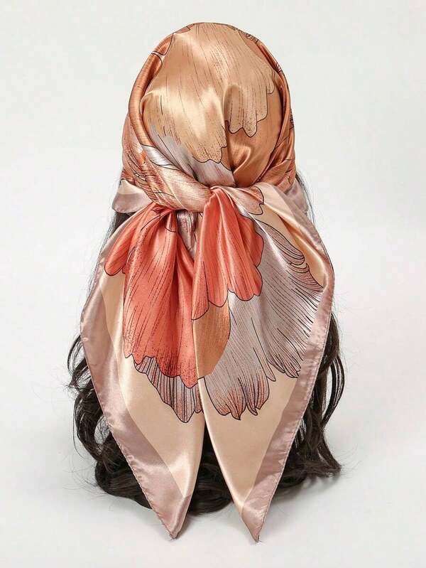 Pañuelo estampado de hojas