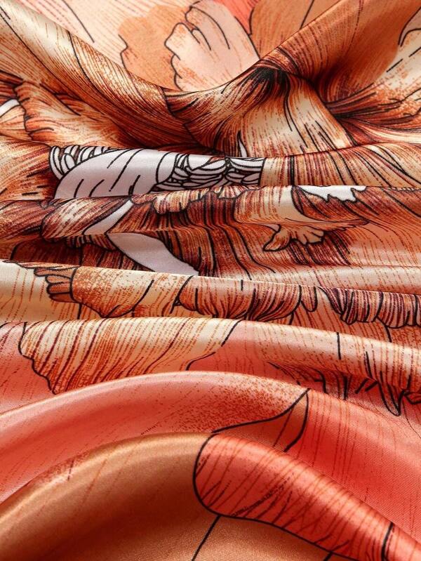 Pañuelo estampado de hojas