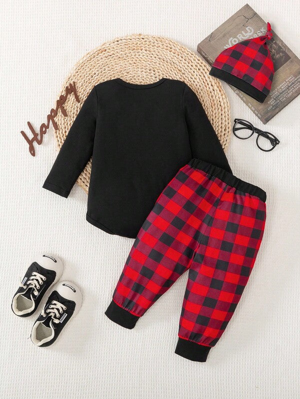 Pijama navideña para bebé, 3 piezas