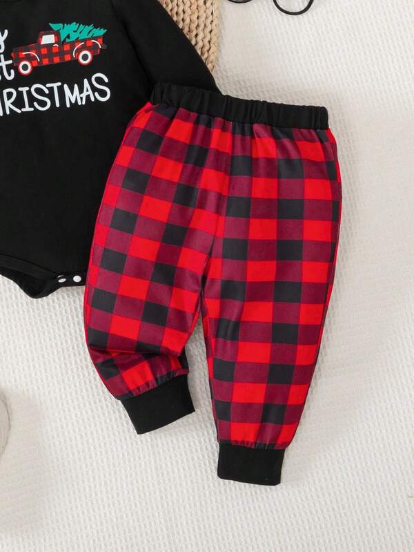 Pijama navideña para bebé, 3 piezas