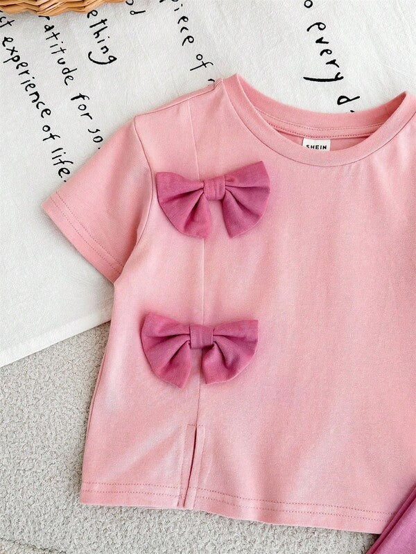 Conjunto de 2 piezas para bebé y niñas pequeñas, blusa y leggins