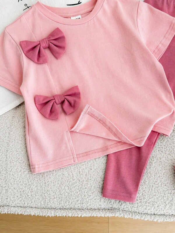 Conjunto de 2 piezas para bebé y niñas pequeñas, blusa y leggins