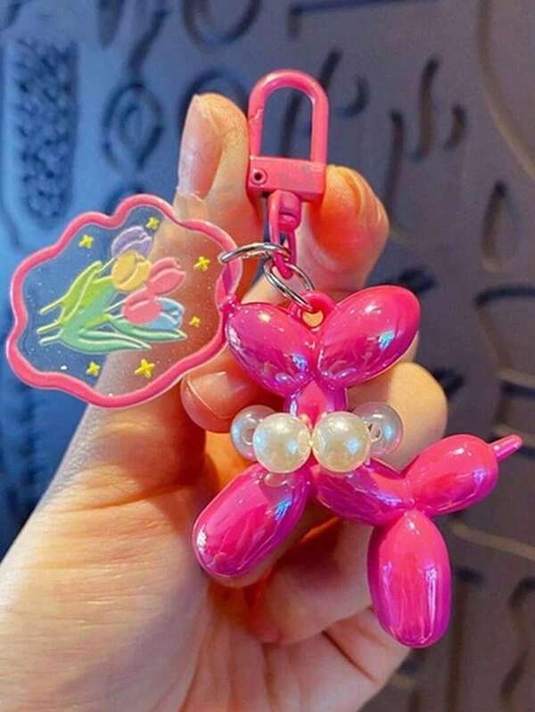 Llavero perro con perlas